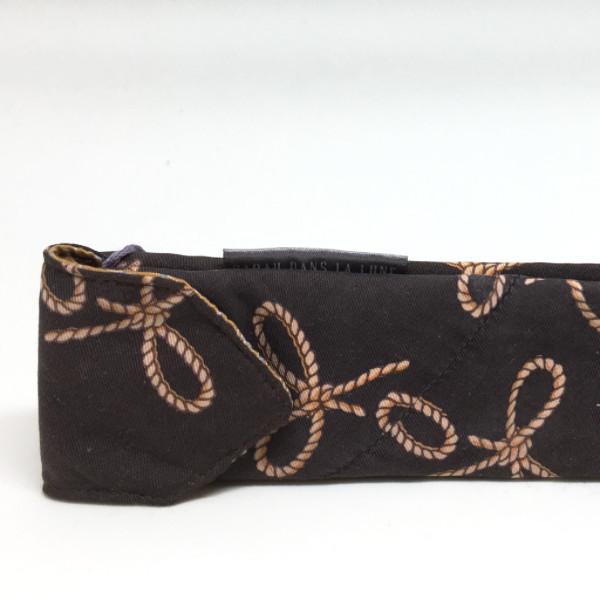Étuis à aiguilles doubles-pointes ou crochet brun avec noeuds cordage beige