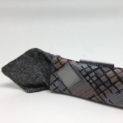 Étui à aiguilles droites en bois de 34cm - Aspect briques gris, orange brulé et noir