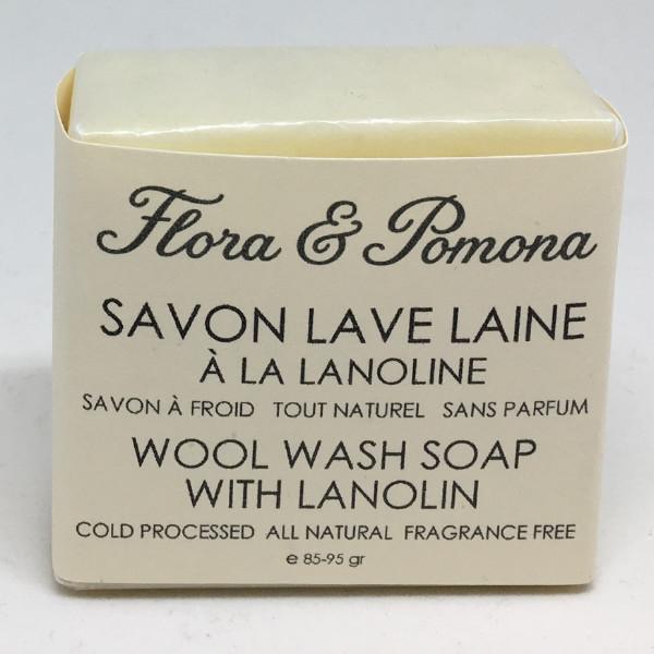 Savon solide lave laine Flora &amp; Pomona - carré 85 gr